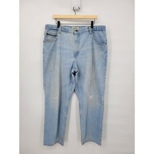 LL Bean Men's Light Wash Distressed Jeans Straight Leg 38 29